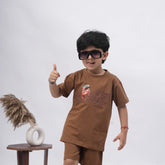 Coca-Cola Boys’ Coord Set – Graphic T-Shirt & Shorts (Black, Off White, Purple, Brown, Pink)